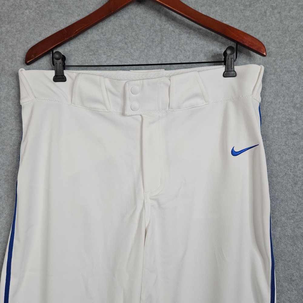 Nike Vapor Select High Baseball Pants White Blue Stripe Mens‎ Size L BQ9021-108 - Picture 2 of 7